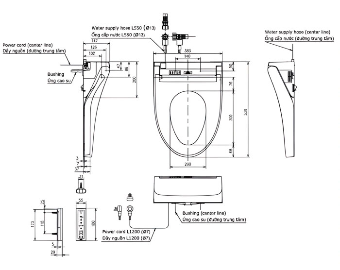 Bản vẽ nắp rửa điện tử TCF24460AAA